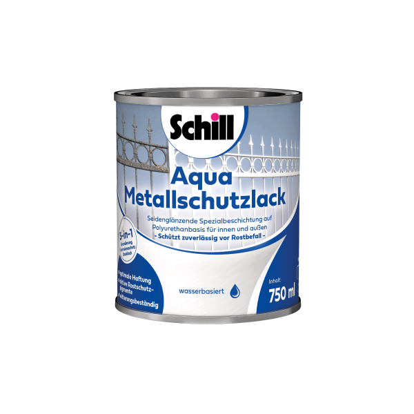 Schill Aqua Metallschutzlack 3 in 1 0,75 Liter - weiß